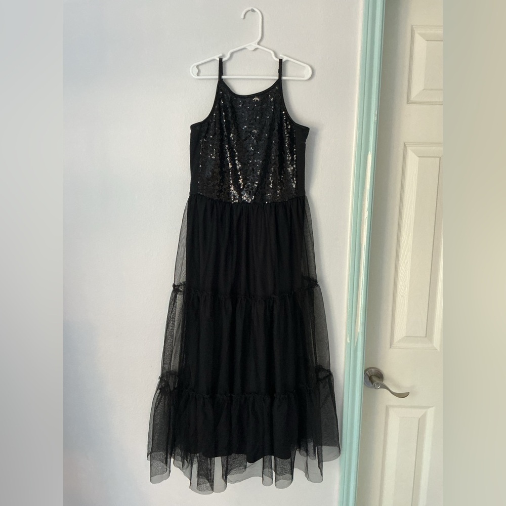 Cat & Jack Black Sequin Formal Dress r